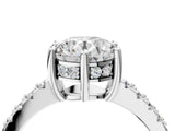 White gold Round Solitaire Diamond Engagement Ring with Pavé Band and Six-Prong Setting_89