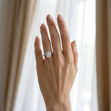 White gold Round Solitaire Diamond Engagement Ring with Pave Band and Four-Prong Setting_43