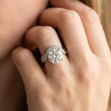 White gold Round Solitaire Diamond Engagement Ring with Pave Band and Four-Prong Setting_45