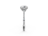 White gold Round Solitaire Diamond Engagement Ring with Pave Band and Six-Prong Setting_84