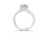 White gold Round Solitaire Diamond Engagement Ring with Pave Band and Six-Prong Setting_85