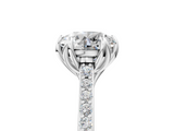 White gold Round Solitaire Diamond Engagement Ring with Pave Band and Six-Prong Setting_87
