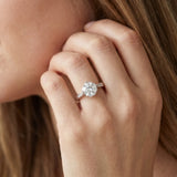 White gold Round Solitaire Diamond Engagement Ring with Split Shank and Six-Prong Setting_17
