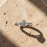 White gold Round Solitaire Diamond Engagement Ring with Split Shank and Six-Prong Setting_18