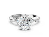 White gold Round Solitaire Diamond Engagement Ring with Twisted Pave Band and Four-Prong Setting_29