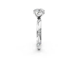 White gold Round Solitaire Diamond Engagement Ring with Twisted Pave Band and Four-Prong Setting_31