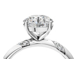 White gold Round Solitaire Diamond Engagement Ring with Twisted Pave Band and Four-Prong Setting_33