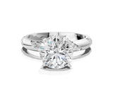 White gold Round Solitaire Diamond Engagement Ring with Twisted Pave Band and Four-Prong Setting_35