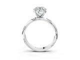 White gold Round Solitaire Diamond Engagement Ring with Twisted Pave Band and Four-Prong Setting_38