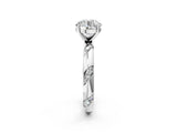 White gold Round Solitaire Diamond Engagement Ring with Twisted Pave Band and Four-Prong Setting_42