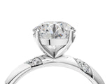 White gold Round Solitaire Diamond Engagement Ring with Twisted Pave Band and Four-Prong Setting_44