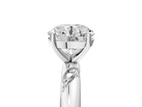 White gold Round Solitaire Diamond Engagement Ring with Twisted Pave Band and Four-Prong Setting_45