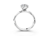 White gold Round Solitaire Diamond Engagement Ring with Twisted Pave Band and Four-Prong Setting_55