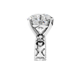 White gold Round Solitaire Diamond Engagement Ring with XO Engraved Band and Four-Prong Setting 5