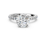White gold Round Solitaire Diamond Pavé Band with Four-Prong Setting_33
