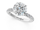 White gold Round Solitaire Diamond Pavé Band with Four-Prong Setting_34