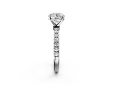 White gold Round Solitaire Diamond Pavé Band with Four-Prong Setting_35