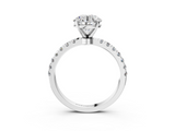 White gold Round Solitaire Diamond Pavé Band with Four-Prong Setting_36