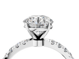 White gold Round Solitaire Diamond Pavé Band with Four-Prong Setting_37