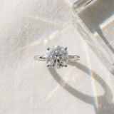 White gold Round Solitaire Diamond Ring with 4-Prong Setting on a Classic Band_15