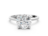 White gold Round Solitaire Diamond Ring with 4-Prong Setting on a Classic Band_22