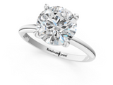 White gold Round Solitaire Diamond Ring with 4-Prong Setting on a Classic Band_23