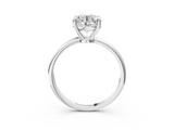 White gold Round Solitaire Diamond Ring with 4-Prong Setting on a Classic Band_25
