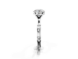 White gold Round Solitaire Diamond Ring with Bamboo Band and Four-Prong Setting_65
