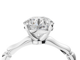 White gold Round Solitaire Diamond Ring with Bamboo Band and Four-Prong Setting_65