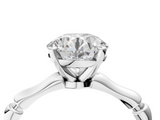 White gold Round Solitaire Diamond Ring with Bamboo Band and Four-Prong Setting_66