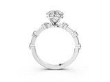 White gold Round Solitaire Diamond Ring with Bezel Set Side Stones and Prong Setting_26