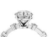 White gold Round Solitaire Diamond Ring with Bezel Set Side Stones and Prong Setting_27
