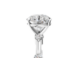 White gold Round Solitaire Diamond Ring with Bezel Set Side Stones and Prong Setting_28
