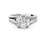 White gold Round Solitaire Diamond Ring with Cathedral Band and Four-Prong Setting_101
