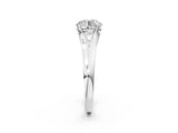 White gold Round Solitaire Diamond Ring with Cathedral Band and Four-Prong Setting_101