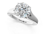 White gold Round Solitaire Diamond Ring with Cathedral Band and Four-Prong Setting_102