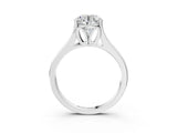 White gold Round Solitaire Diamond Ring with Cathedral Band and Four-Prong Setting_102