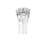 White gold Round Solitaire Diamond Ring with Cathedral Band and Four-Prong Setting_104