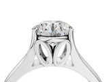 White gold Round Solitaire Diamond Ring with Cathedral Band and Four-Prong Setting_105