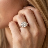 White gold Round Solitaire Diamond Ring with Cathedral Band and Four-Prong Setting_14