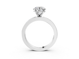 White gold Round Solitaire Diamond Ring with Channel-Set Baguette Band and Four-Prong Setting_113