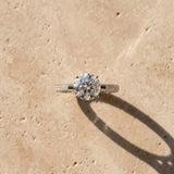 White gold Round Solitaire Diamond Ring with Channel Set Band and Bezel Prong Setting_15