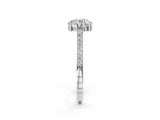 White gold Round Solitaire Diamond Ring with Channel Set Band and Bezel Prong Setting_97