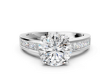 White gold Round Solitaire Diamond Ring with Channel-Set Band and Four-Prong Setting_17