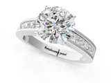 White gold Round Solitaire Diamond Ring with Channel-Set Band and Four-Prong Setting_18