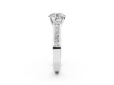 White gold Round Solitaire Diamond Ring with Channel-Set Band and Four-Prong Setting_19