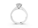 White gold Round Solitaire Diamond Ring with Channel-Set Band and Four-Prong Setting_20