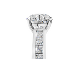 White gold Round Solitaire Diamond Ring with Channel-Set Band and Four-Prong Setting_22