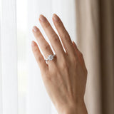 White gold Round Solitaire Diamond Ring with Channel Set Band and Four-Prong Setting_6