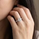 White gold Round Solitaire Diamond Ring with Channel Set Band and Four-Prong Setting_8